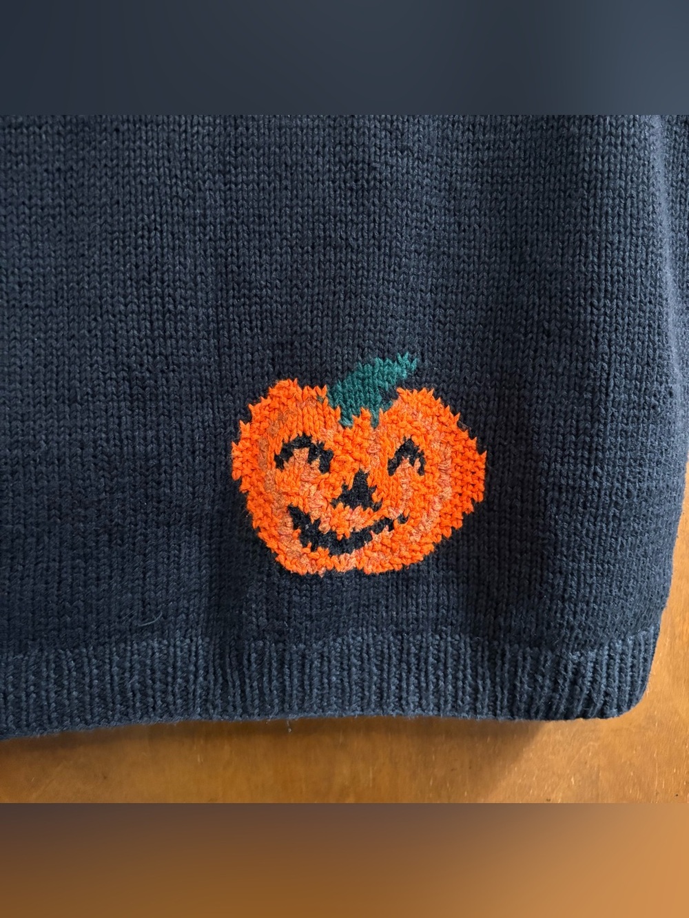 Vintage 90s Black Halloween Patchwork Embroidered Sweater Vest Pumpkin Ghost Y2K - Picture 8 of 11